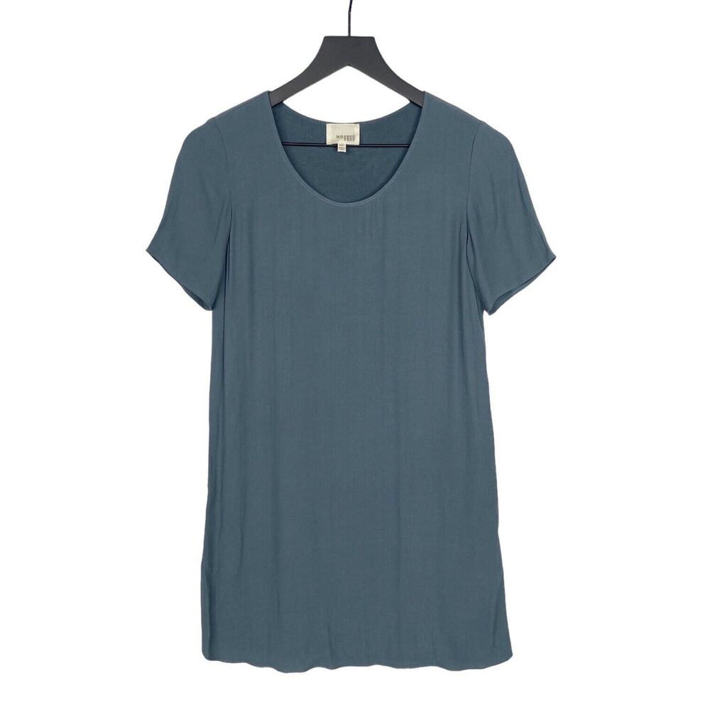 Aritzia Wilfred Free Green Gray Mini Shift Dress Women's XXS Short‎ Sleeve